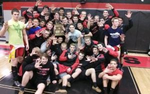 Ravenwood wrestlers celebrate their fifth region championship