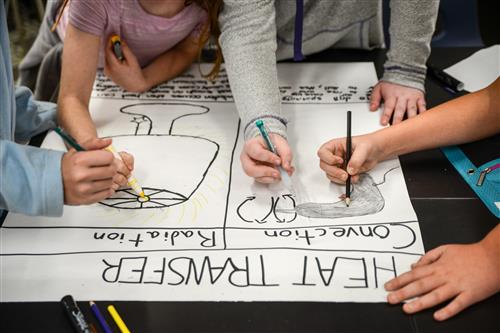 students working on project