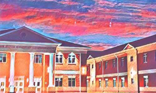 Artistic representation of the front of TSMS.