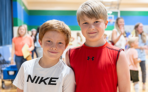  two boys in the gym