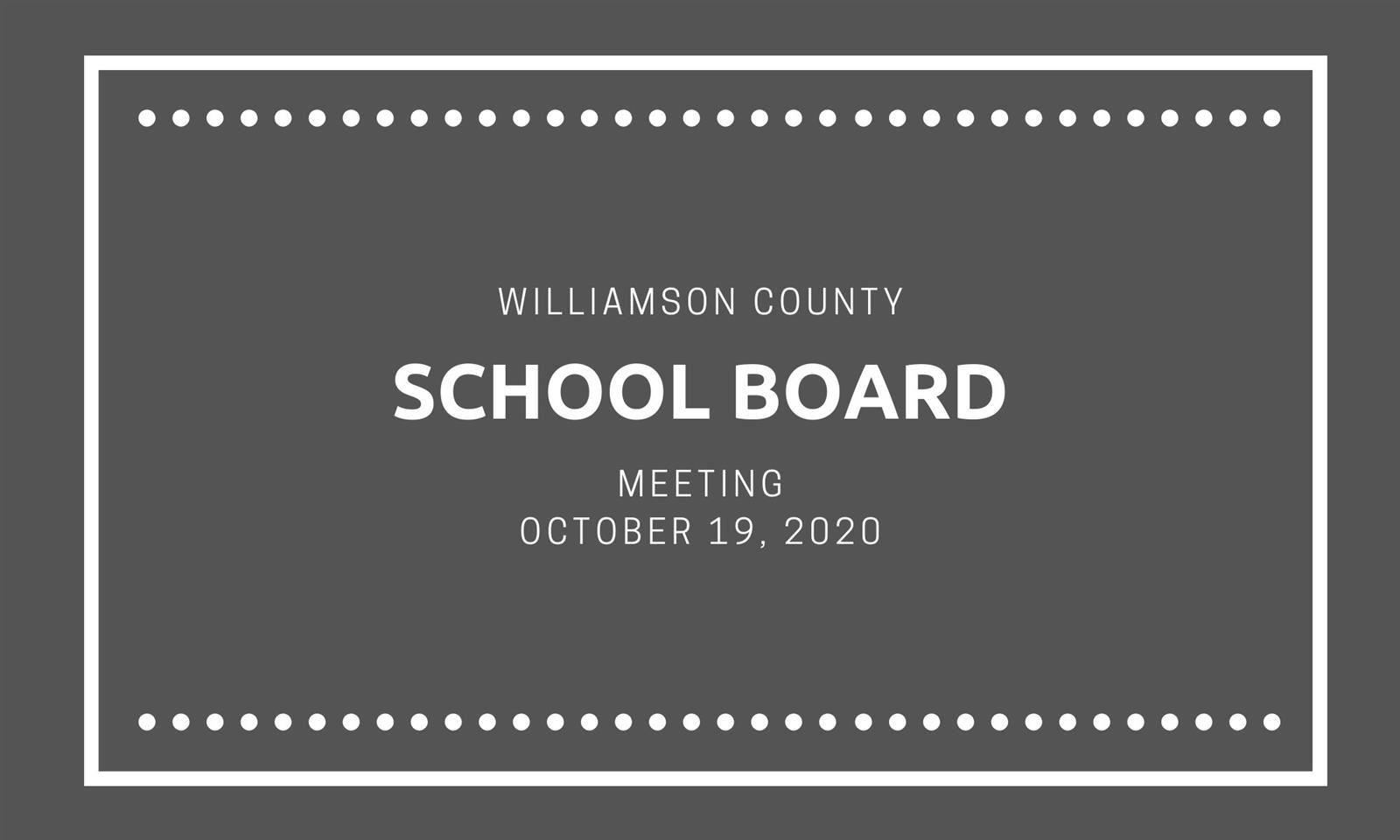 October School Board meeting 
