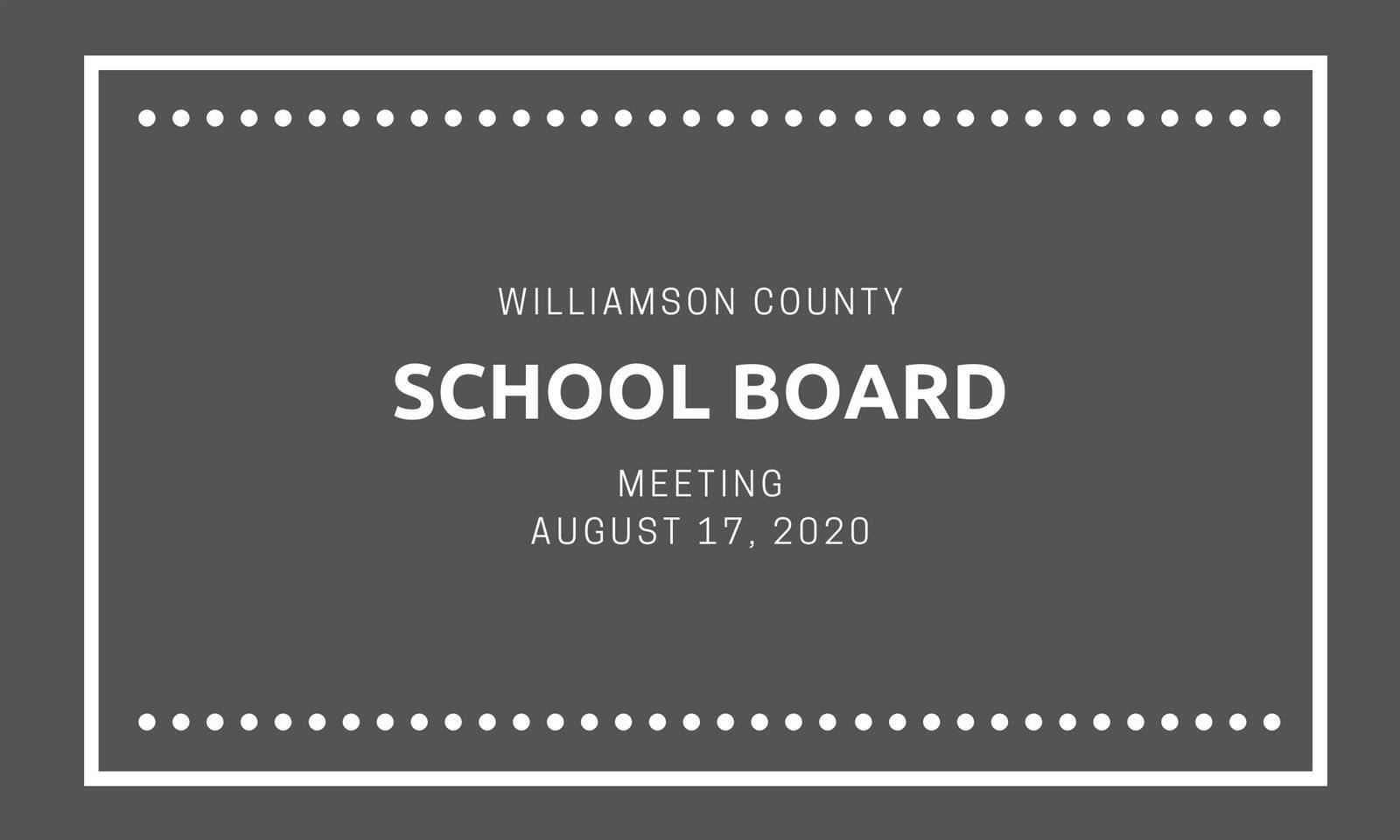 School Board August Meeting 