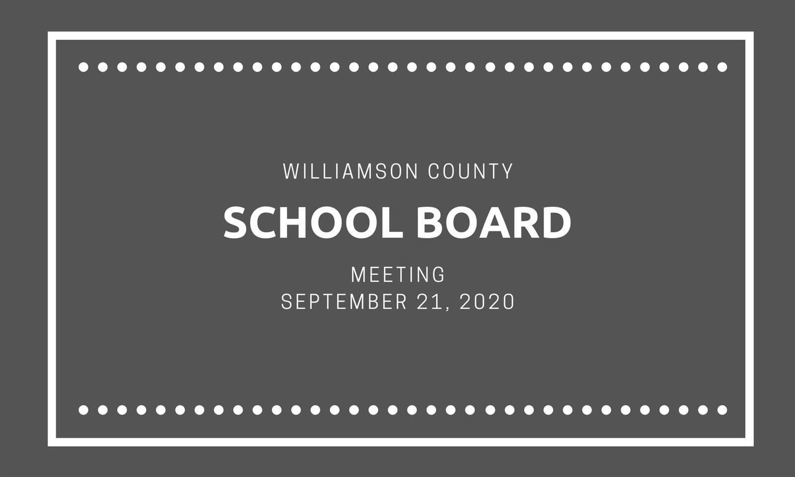 Sept. 21 School Board Meeting 