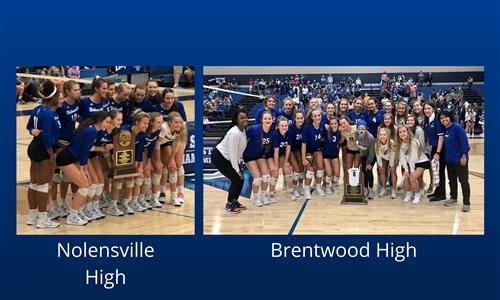 Nolensville and Brentwood volleyball teams 