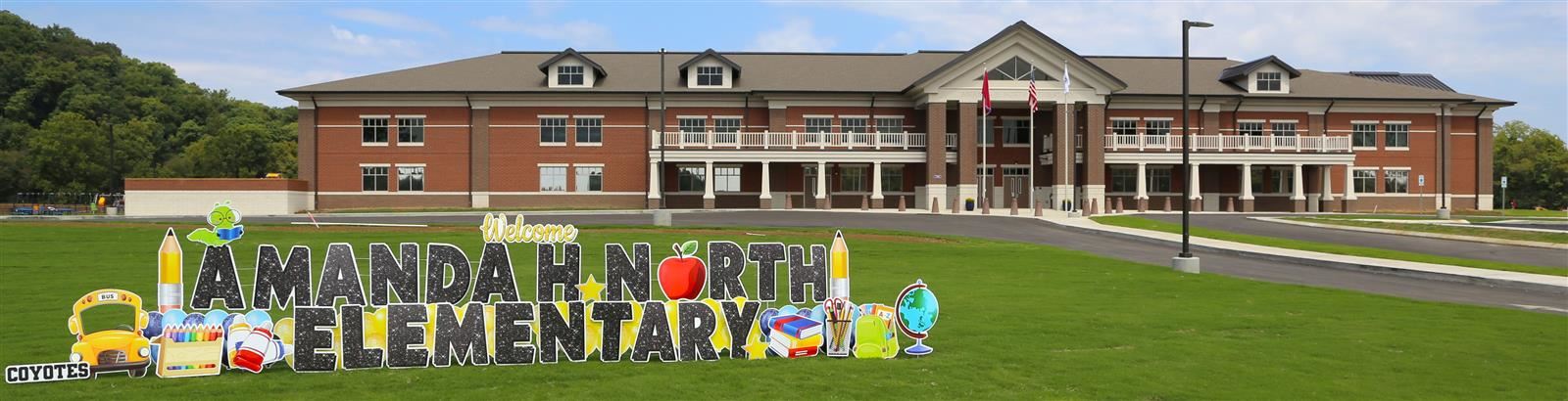 front of Amanda North elementary school