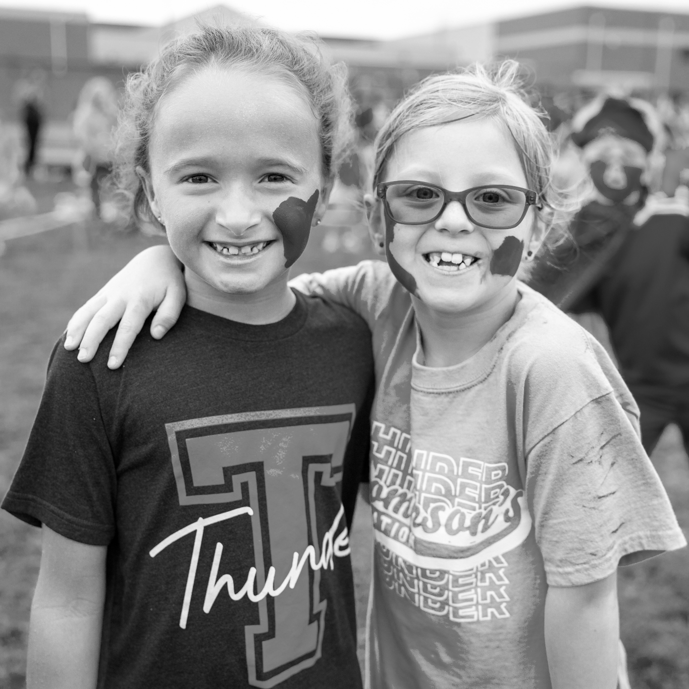 two girls smiling