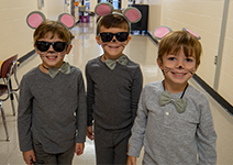 three boys dressed as mice 