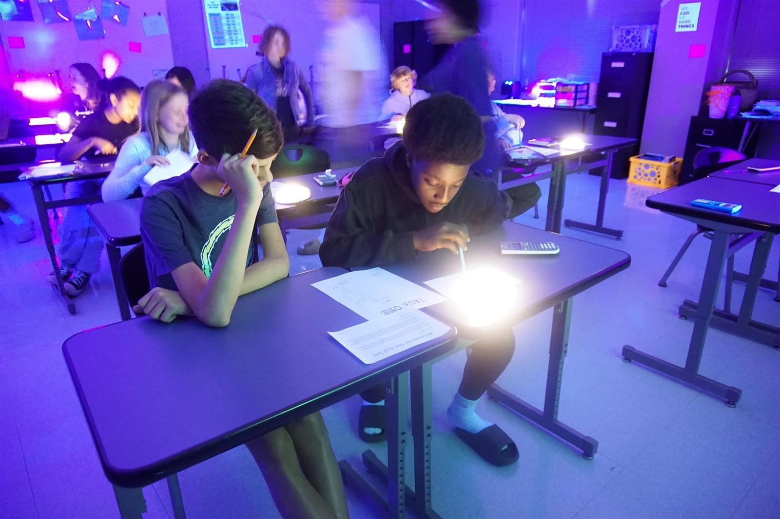 Students working on class projecg