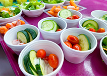  Cucumbers and tomatoes from the school cafeteria