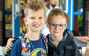  two boys in front of WGES
