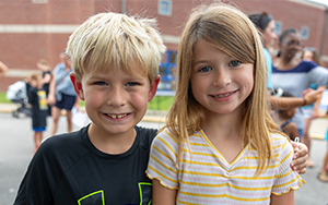  two students smiling