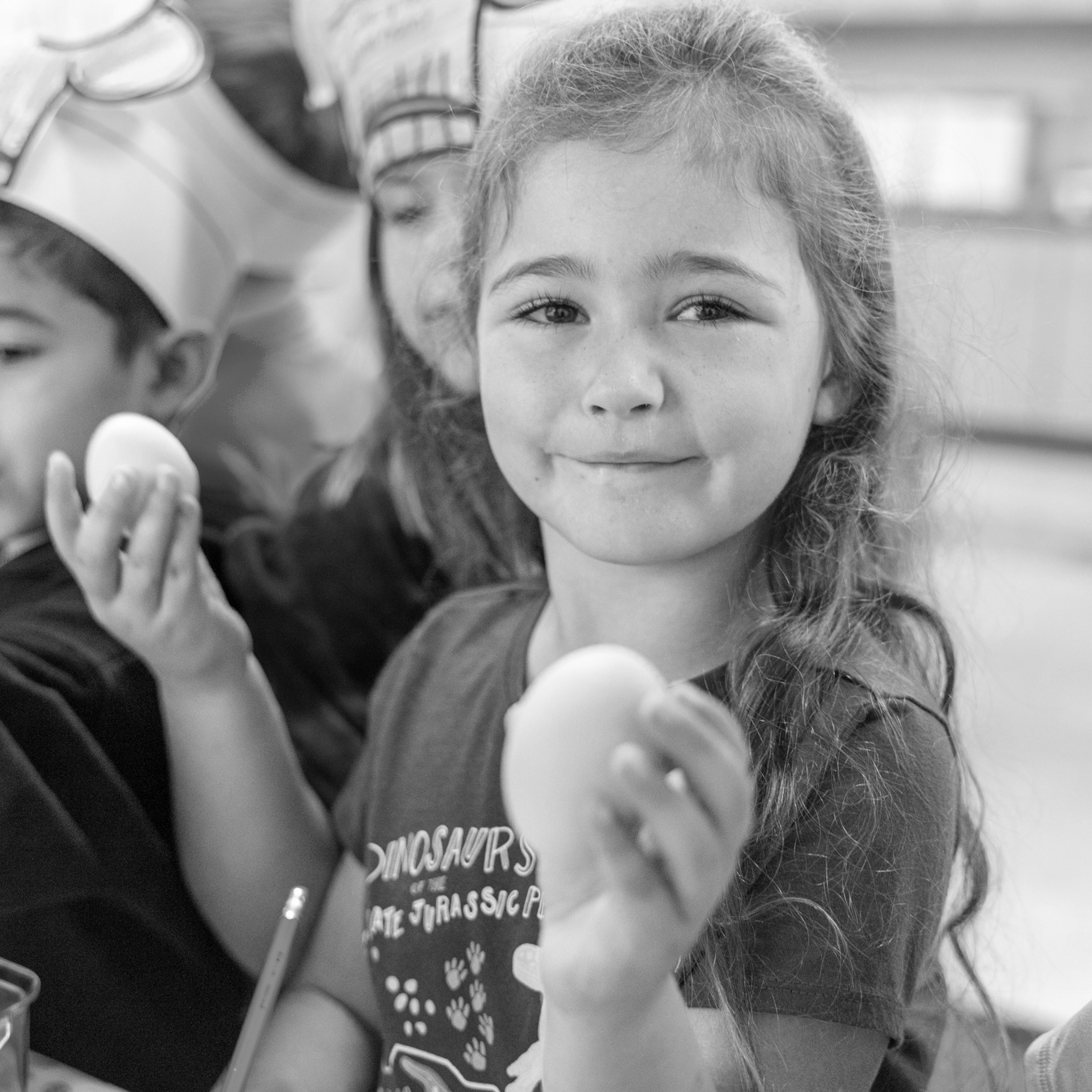 girl with two eggs