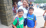  mom and two boy students