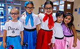  five girls in poodle skirts