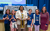  group of girls with trophy