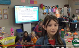  girl with her class behind her