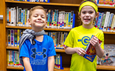  two students in library