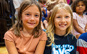  two girls smiling