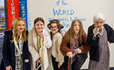  group of girls dressed as 100 year olds