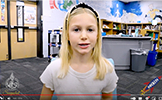  girl with blonde hair talking