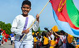  boy holding flag