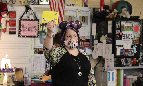 Band teacher in class