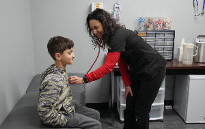  WMS nurse shown with student