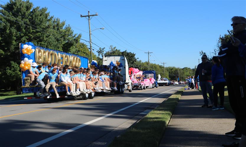 Brentwood High students celebrate during homecoming parade