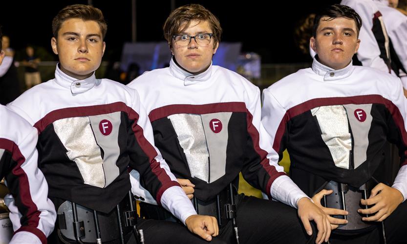 Bands perform on football field