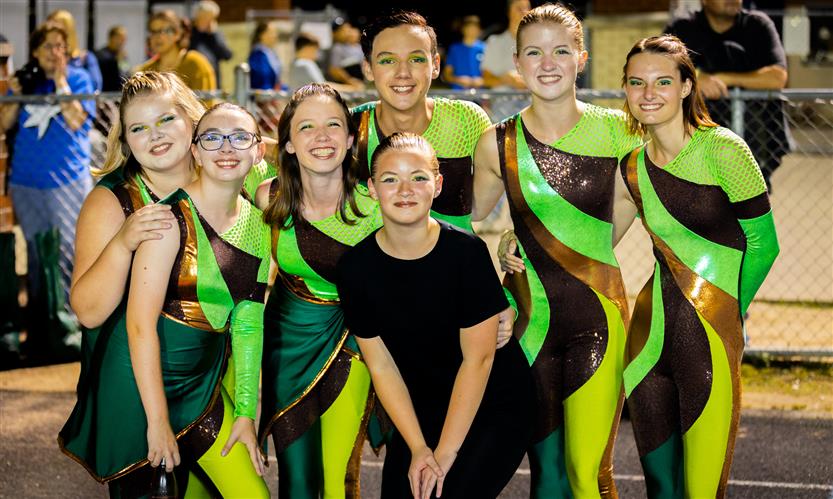 Bands perform on football field