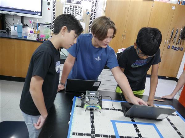 students creating robots