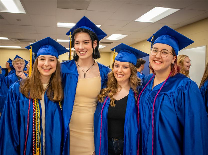 Students participate in a senior walk